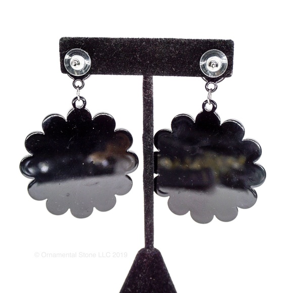 Daisy Mod Acrylic 60s Hippie Statement Earrings 15 - Picture 5 of 5